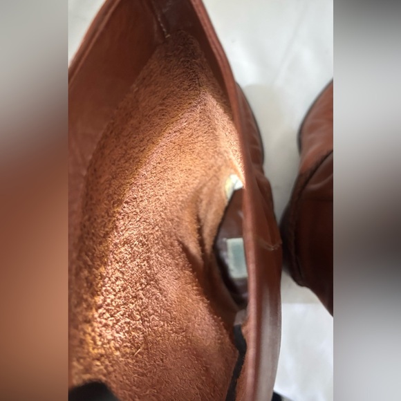 CHESTNUT LEATHER EQUESTRIAN RIDING BOOT. SCRUPLES 18” LOW STACKED HEEL SZ 11 D - Picture 11 of 14